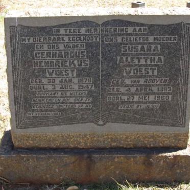 WOEST Gerhardus Hendriekus 1876-1947 &amp; Susara Alettha van ROOYEN 1883-1960