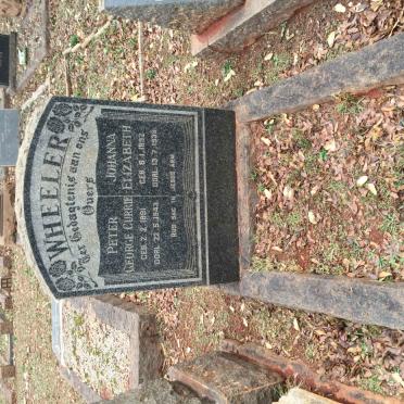 WHEELER Peter George Currie 1891-1943 &amp; Johanna Elizabeth 1892-1938