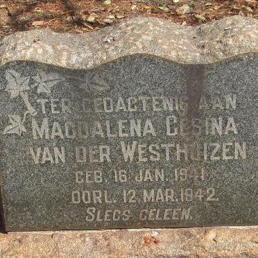WESTHUIZEN Magdalena Gesina, van der 1941-1942