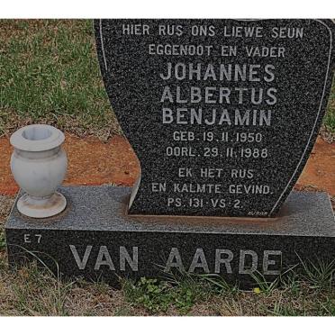 AARDE Johannes Albertus Benjamin, van 1950-1988