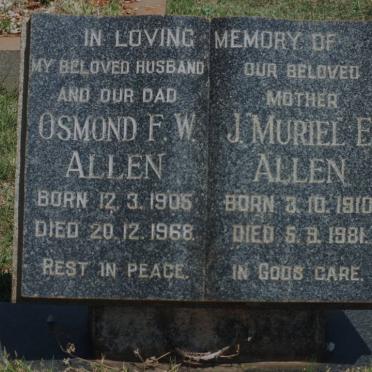 ALLEN Osmond F.W. 1905-1968 &amp; J.E. 1910-1981