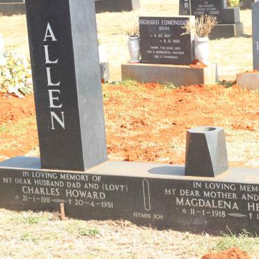 ALLEN Charles Howard 1911-1981 &amp; Magdalena Hendriena 1918-1986
