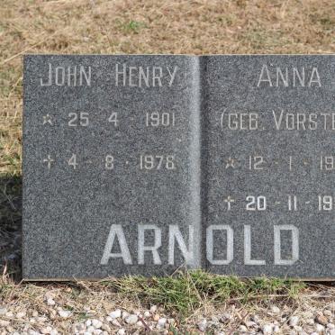 ARNOLD John Henry 1901-1978 &amp; Anna VORSTER 1900-1981