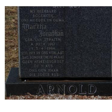 ARNOLD Martha Jonathan nee VAN STRATEN 1912-1984