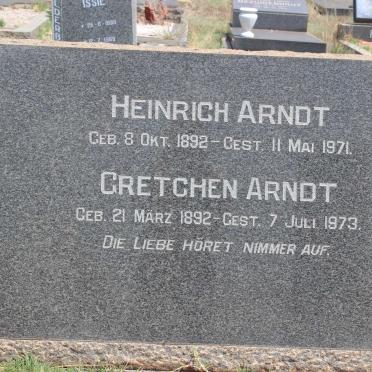 ARNDT Heinrich 1892-1971 &amp; Gretchen 1892-1973