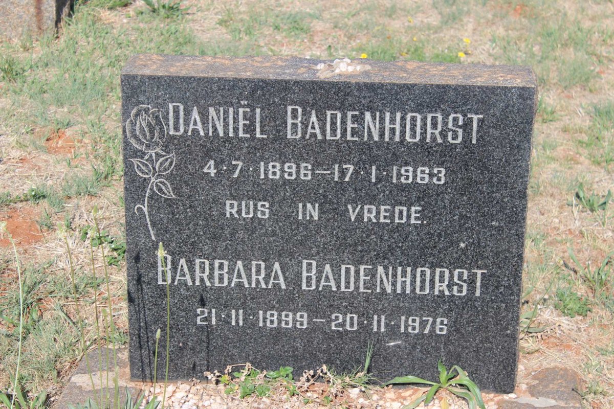 BADENHORST Daniël 1896-1963 &amp; Barbara 1899-1976