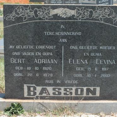 BASSON Gert Adriaan 1920-1973 &amp; Elena Levina 1917-2002