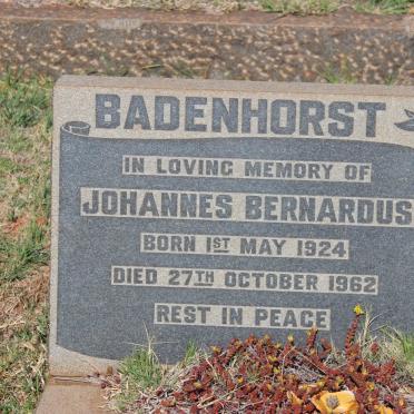 BADENHORST Johannes Bernardus 1924-1962