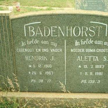 BADENHORST Hendrik J. 1905-1967 &amp; Aletta S. 1897-1981