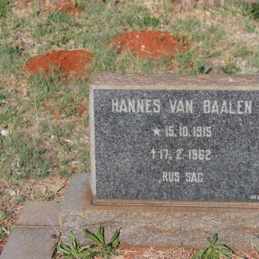BAALEN Hannes, van 1915-1962