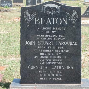BEATON John Stuart Farquhar 1905-1974 &amp; Cornelia Catharina 1907-1984