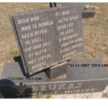 BEUKES 1893-1989 &amp; BEUKES 1897-1984