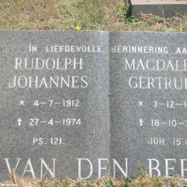 BERG Rudolph Johannes, van den 1912-1974 &amp; Magdalena Gertruida 1912-2000