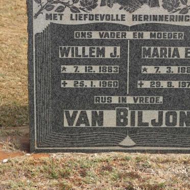 BILJON Willem J., van 1883-1960 &amp; Maria E. 1881-1970