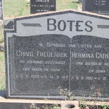 BOTES Charl Frederick 1909-1971 &amp; Hermina Catharina 1912-1982