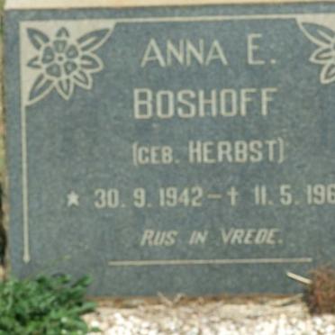 BOSHOFF Anna E. nee HERBST 1942-1969