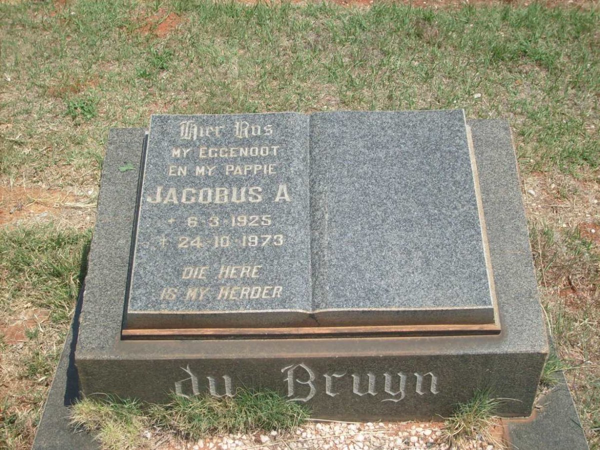 BRUYN Jacobus A., du 1925-1973