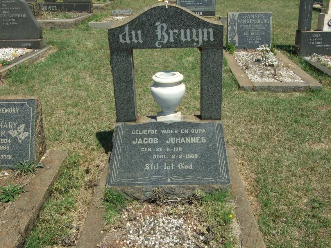 BRUYN Jacob Johannes, du 1911-1969