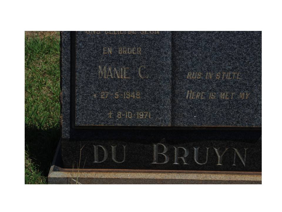 BRUYN Manie C., du 1948-1971