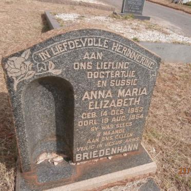 BRIEDENHANN Anna Maria Elizabeth 1953-1954