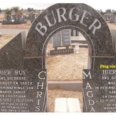 BURGER Chris 1953-1991 &amp; Magda 1958-
