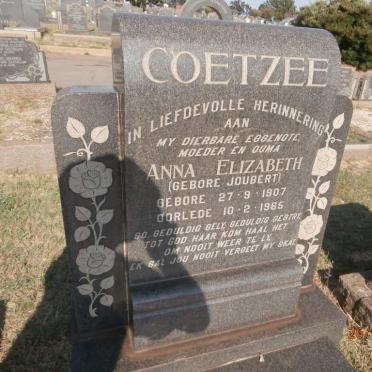 COETZEE Anna Elizabeth nee JOUBERT 1907-1965