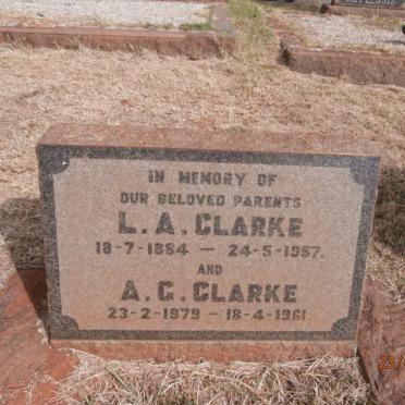 CLARKE A.G. 1879-1961 &amp; L.A. 1884-1957