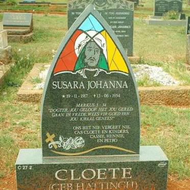 CLOETE Susara Johanna nee HATTINGH 1917-1954