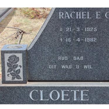 CLOETE Rachel E.C. 1925-1982