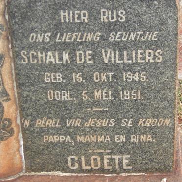 CLOETE Schalk de Villiers 1945-1951