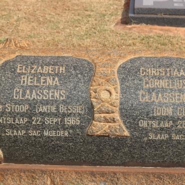 CLAASSENS Christiaan Cornelius -1956 &amp; Elizabeth Helena STOOP -1965