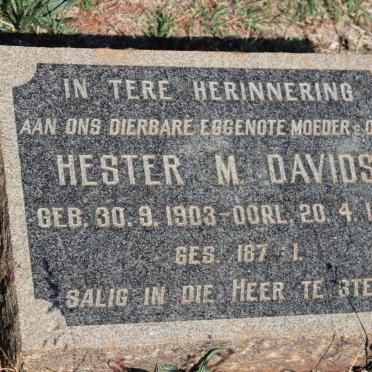 DAVIDS Johannes J. 1896-1982 &amp; Hester M. 1903-1963