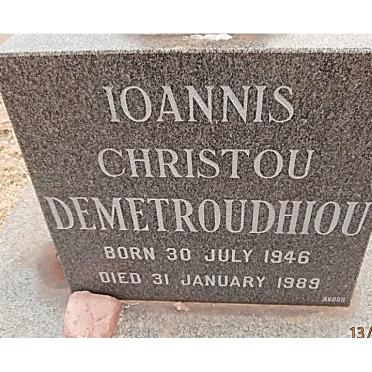 DEMETROUDHIOU Ioannis Christou 1946-1989