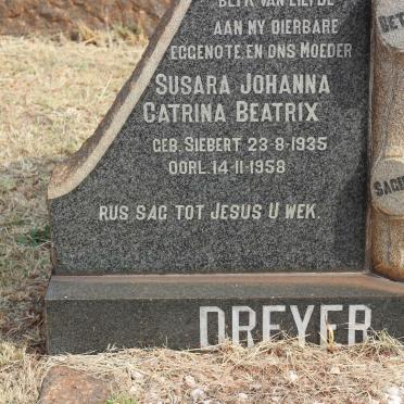 DREYER Susara Johanna Catrina Beatrix nee SIEBERT 1935-1958