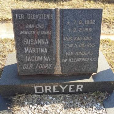DREYER Susanna Martina Jacomina nee FOURIE 1892-1981