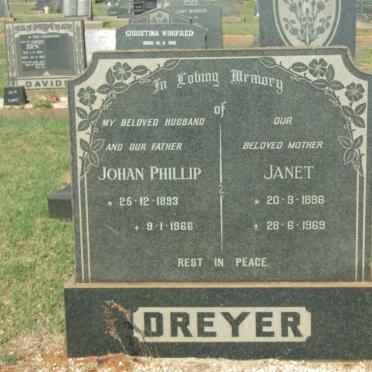 DREYER Johan Phillip 1893-1966 &amp; Janet 1896-1969