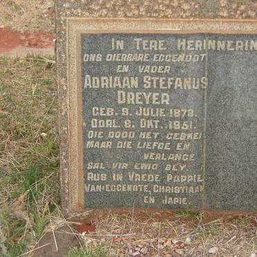 DREYER Adriaan Stefanus 1878-1951