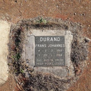 DURAND Frans Johannes 1919-1994