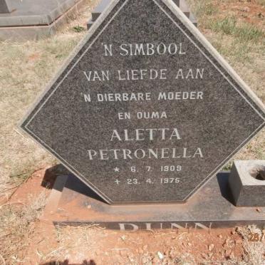 DUNN Aletta Petronella 1909-1975