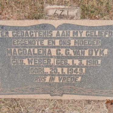 DYK Magdalena C.G., van nee WEBER 1910-1949