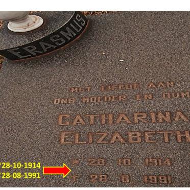 ERASMUS Catharina Elizabeth 1914-1991