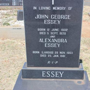 ESSEY John George 1902-1978 &amp; Alexandra LAHOUD 1903-1981