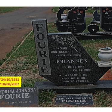 FOURIE Johannes 1944-1988 &amp; Hendrina Johanna 1931-2007