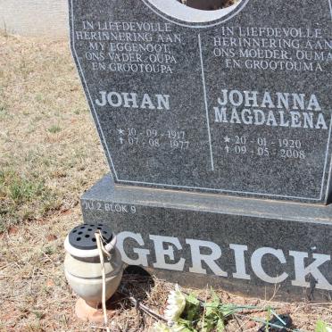 GERICKE Johan 1917-1977 &amp; Johanna Magdalena 1920-2008