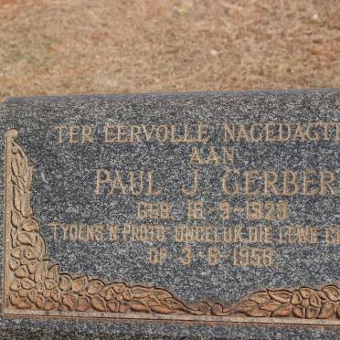 GERBER Paul J. 1929-1958