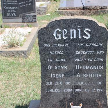 GENIS Hermanus Albertus 1911-1971 &amp; Gladys Irene 1921-2004