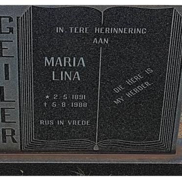 GEILER Maria Lina 1891-1988