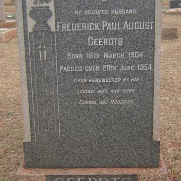 GEERDTS Frederick Paul August 1904-1954