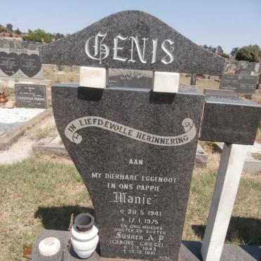 GENIS Manie 1941-1975 &amp; Susara A.P. GRIESEL 1943-1981