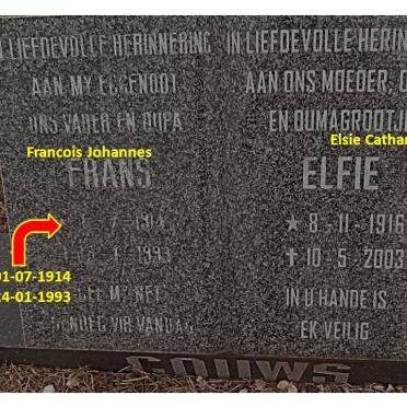 GOUWS Francois Johannes 1914-1993 &amp; Elsie Catharina 1916-2003